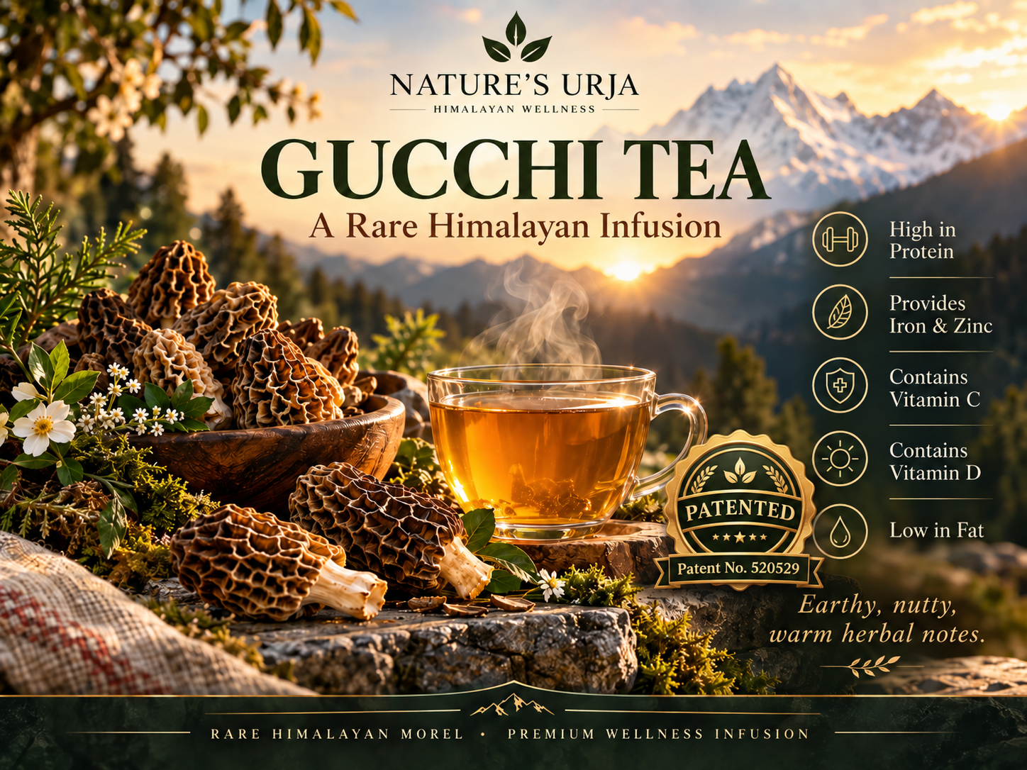 Nature’s Urja Gucchi Tea with Himalayan morel and nutritional highlights